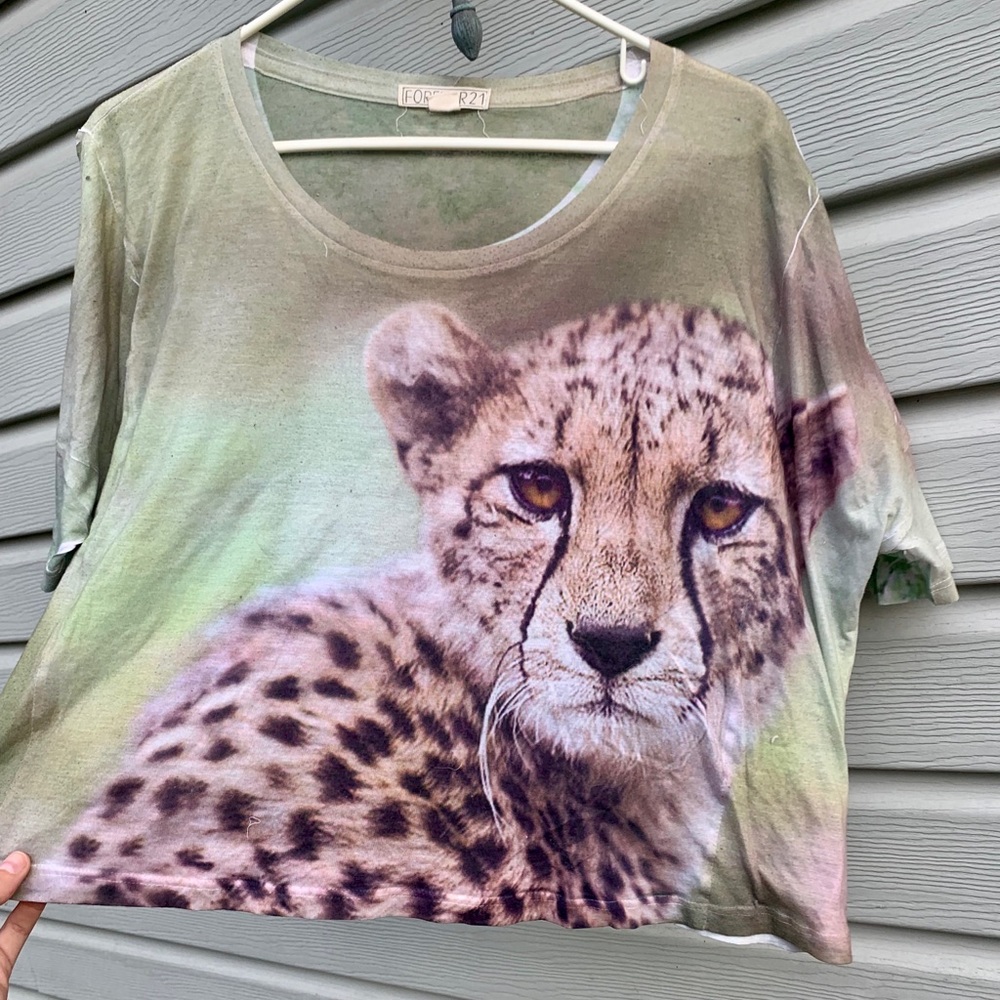Baby leopard crop top tshirt